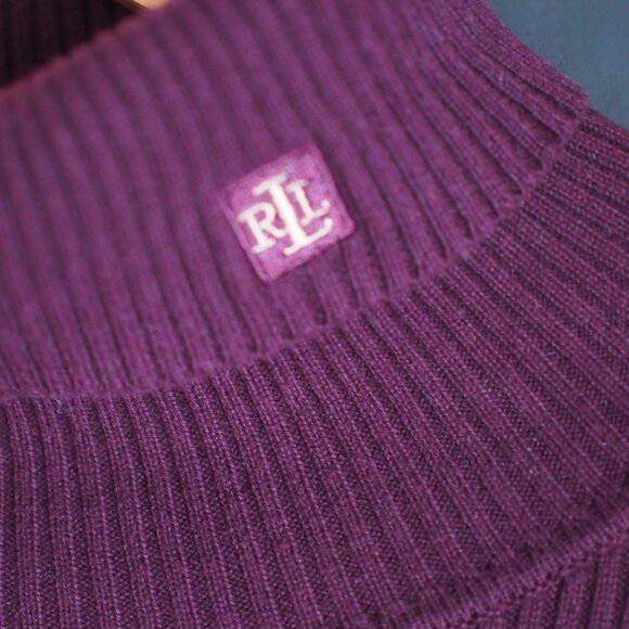Ralph Lauren Burgundy Turtleneck Sweater - Picture 2 of 5